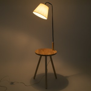 glo-01206-01206_9 GLOBOSTAR® TIFFANY 01206 ΜΟΝΤΕΡΝΟ ΕΠΙΔΑΠΕΔΙΟ ΦΩΤΙΣΤΙΚΟ ΜΟΝΟΦΩΤΟ 1 X E27 IP20 ΜΠΕΖ ΞΥΛΟ, ΛΕ