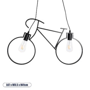 glo-01213-01213_0 GLOBOSTAR® BIKE 01213 VINTAGE ΚΡΕΜΑΣΤΟ ΦΩΤΙΣΤΙΚΟ ΦΙΓΟΥΡΑ ΔΙΦΩΤΟ 2 X E27 IP20 ΜΑΥΡΟ ΜΕΤΑΛΛΟ