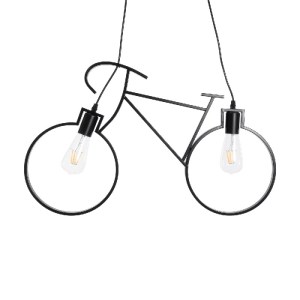 glo-01213-01213_2 GLOBOSTAR® BIKE 01213 VINTAGE ΚΡΕΜΑΣΤΟ ΦΩΤΙΣΤΙΚΟ ΦΙΓΟΥΡΑ ΔΙΦΩΤΟ 2 X E27 IP20 ΜΑΥΡΟ ΜΕΤΑΛΛΟ