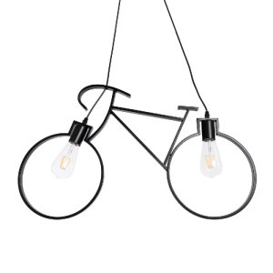 glo-01213-01213_5 GLOBOSTAR® BIKE 01213 VINTAGE ΚΡΕΜΑΣΤΟ ΦΩΤΙΣΤΙΚΟ ΦΙΓΟΥΡΑ ΔΙΦΩΤΟ 2 X E27 IP20 ΜΑΥΡΟ ΜΕΤΑΛΛΟ