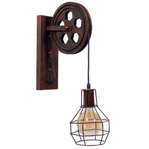 glo-01216-01216_002 GLOBOSTAR® RYDON 01216 VINTAGE ΕΠΙΤΟΙΧΙΟ ΦΩΤΙΣΤΙΚΟ ΑΠΛΙΚΑ ΜΟΝΟΦΩΤΟ 1 X E27 IP20 ΧΑΛΚΙΝΟ ΜΕ
