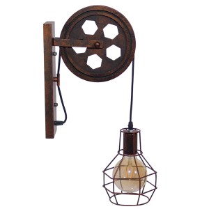 glo-01216-01216_003 GLOBOSTAR® RYDON 01216 VINTAGE ΕΠΙΤΟΙΧΙΟ ΦΩΤΙΣΤΙΚΟ ΑΠΛΙΚΑ ΜΟΝΟΦΩΤΟ 1 X E27 IP20 ΧΑΛΚΙΝΟ ΜΕ