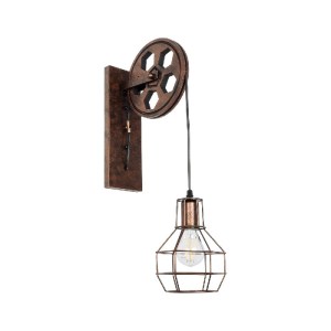 glo-01216-01216_0 GLOBOSTAR® RYDON 01216 VINTAGE ΕΠΙΤΟΙΧΙΟ ΦΩΤΙΣΤΙΚΟ ΑΠΛΙΚΑ ΜΟΝΟΦΩΤΟ 1 X E27 IP20 ΧΑΛΚΙΝΟ ΜΕΤΑΛΛΟ - Μ15 X Π30 X Υ60CM