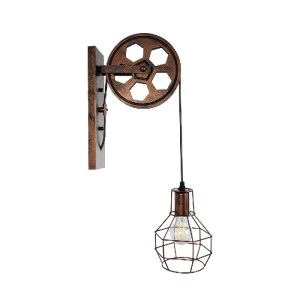 glo-01216-01216_3 GLOBOSTAR® RYDON 01216 VINTAGE ΕΠΙΤΟΙΧΙΟ ΦΩΤΙΣΤΙΚΟ ΑΠΛΙΚΑ ΜΟΝΟΦΩΤΟ 1 X E27 IP20 ΧΑΛΚΙΝΟ ΜΕΤΑΛΛΟ - Μ15 X Π30 X Υ60CM