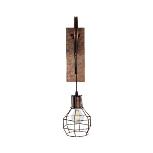 glo-01216-01216_4 GLOBOSTAR® RYDON 01216 VINTAGE ΕΠΙΤΟΙΧΙΟ ΦΩΤΙΣΤΙΚΟ ΑΠΛΙΚΑ ΜΟΝΟΦΩΤΟ 1 X E27 IP20 ΧΑΛΚΙΝΟ ΜΕΤΑΛΛΟ - Μ15 X Π30 X Υ60CM