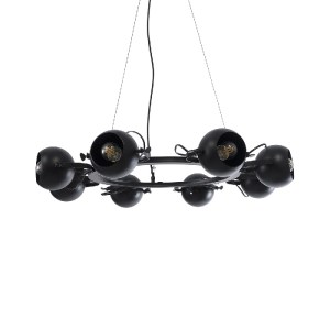 glo-01219-01219_2 GLOBOSTAR® LINNYA 01219 ΜΟΝΤΕΡΝΟ ΚΡΕΜΑΣΤΟ ΦΩΤΙΣΤΙΚΟ ΑΝΑΡΤΗΣΗ ΠΟΛΥΦΩΤΟ 8 X E27 IP20 ΜΑΥΡΟ Μ
