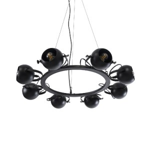 glo-01219-01219_6 GLOBOSTAR® LINNYA 01219 ΜΟΝΤΕΡΝΟ ΚΡΕΜΑΣΤΟ ΦΩΤΙΣΤΙΚΟ ΑΝΑΡΤΗΣΗ ΠΟΛΥΦΩΤΟ 8 X E27 IP20 ΜΑΥΡΟ Μ
