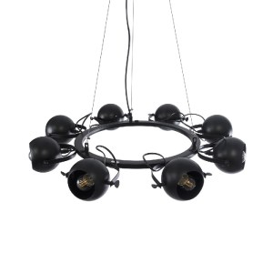 glo-01219-01219_7 GLOBOSTAR® LINNYA 01219 ΜΟΝΤΕΡΝΟ ΚΡΕΜΑΣΤΟ ΦΩΤΙΣΤΙΚΟ ΑΝΑΡΤΗΣΗ ΠΟΛΥΦΩΤΟ 8 X E27 IP20 ΜΑΥΡΟ Μ