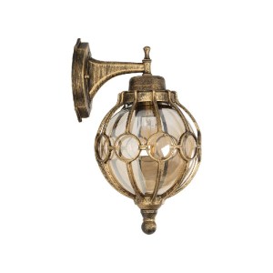 glo-01227-01227_3 GLOBOSTAR® ETOILE 01227 VINTAGE ΕΠΙΤΟΙΧΙΟ ΦΩΤΙΣΤΙΚΟ ΑΠΛΙΚΑ ΜΟΝΟΦΩΤΟ 1 X E27 IP20 ΜΠΡΟΥΤΖΙΝΟ ΜΕΤΑΛΛΟ ΜΕ ΜΕΛΙ ΓΥΑΛΙ - Μ19 X Π21 X Υ34CM