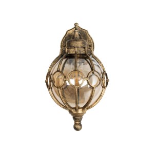 glo-01227-01227_4 GLOBOSTAR® ETOILE 01227 VINTAGE ΕΠΙΤΟΙΧΙΟ ΦΩΤΙΣΤΙΚΟ ΑΠΛΙΚΑ ΜΟΝΟΦΩΤΟ 1 X E27 IP20 ΜΠΡΟΥΤΖΙΝΟ ΜΕΤΑΛΛΟ ΜΕ ΜΕΛΙ ΓΥΑΛΙ - Μ19 X Π21 X Υ34CM