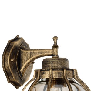 glo-01227-01227_5 GLOBOSTAR® ETOILE 01227 VINTAGE ΕΠΙΤΟΙΧΙΟ ΦΩΤΙΣΤΙΚΟ ΑΠΛΙΚΑ ΜΟΝΟΦΩΤΟ 1 X E27 IP20 ΜΠΡΟΥΤΖΙΝΟ ΜΕΤΑΛΛΟ ΜΕ ΜΕΛΙ ΓΥΑΛΙ - Μ19 X Π21 X Υ34CM