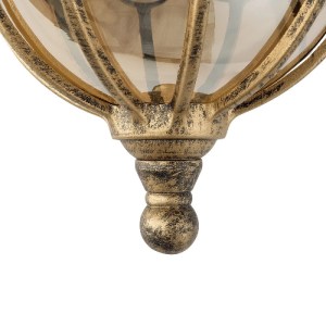 glo-01227-01227_7 GLOBOSTAR® ETOILE 01227 VINTAGE ΕΠΙΤΟΙΧΙΟ ΦΩΤΙΣΤΙΚΟ ΑΠΛΙΚΑ ΜΟΝΟΦΩΤΟ 1 X E27 IP20 ΜΠΡΟΥΤΖΙΝΟ ΜΕΤΑΛΛΟ ΜΕ ΜΕΛΙ ΓΥΑΛΙ - Μ19 X Π21 X Υ34CM