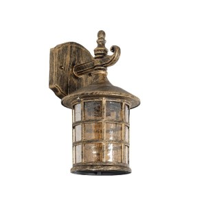 glo-01228-01228_0 GLOBOSTAR® PHAROS 01228 VINTAGE ΕΠΙΤΟΙΧΙΟ ΦΩΤΙΣΤΙΚΟ ΑΠΛΙΚΑ ΜΟΝΟΦΩΤΟ 1 X E27 IP20 MΠΡΟΥΤΖΙΝΟ ΜΕΤΑΛΛΟ ΜΕ ΜΕΛΙ ΓΥΑΛΙ - Μ17 X Π19 X Υ29CM