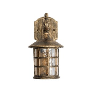 glo-01228-01228_4 GLOBOSTAR® PHAROS 01228 VINTAGE ΕΠΙΤΟΙΧΙΟ ΦΩΤΙΣΤΙΚΟ ΑΠΛΙΚΑ ΜΟΝΟΦΩΤΟ 1 X E27 IP20 MΠΡΟΥΤΖΙΝΟ ΜΕΤΑΛΛΟ ΜΕ ΜΕΛΙ ΓΥΑΛΙ - Μ17 X Π19 X Υ29CM