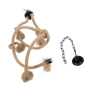 glo-01229-01229_11 GLOBOSTAR® HAMTINE 01229 VINTAGE ΚΡΕΜΑΣΤΟ ΦΩΤΙΣΤΙΚΟ ΑΝΑΡΤΗΣΗ ΠΟΛΥΦΩΤΟ 6 X E27 IP20 ΜΑΥΡΟ Μ