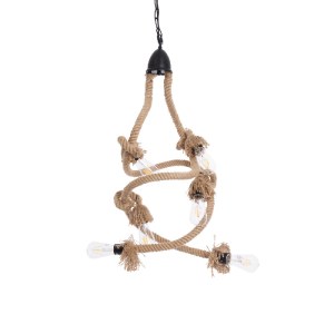 glo-01229-01229_5 GLOBOSTAR® HAMTINE 01229 VINTAGE ΚΡΕΜΑΣΤΟ ΦΩΤΙΣΤΙΚΟ ΑΝΑΡΤΗΣΗ ΠΟΛΥΦΩΤΟ 6 X E27 IP20 ΜΑΥΡΟ Μ