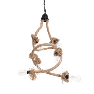 glo-01229-01229_6 GLOBOSTAR® HAMTINE 01229 VINTAGE ΚΡΕΜΑΣΤΟ ΦΩΤΙΣΤΙΚΟ ΑΝΑΡΤΗΣΗ ΠΟΛΥΦΩΤΟ 6 X E27 IP20 ΜΑΥΡΟ Μ