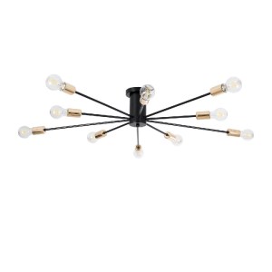 glo-01244-01244_2 GLOBOSTAR® OLINDA 01244 ΜΟΝΤΕΡΝΟ ΦΩΤΙΣΤΙΚΟ ΟΡΟΦΗΣ ΠΛΕΓΜΑ ΠΟΛΥΦΩΤΟ 10 X E27 IP20 ΜΑΥΡΟ ΜΕΤΑ