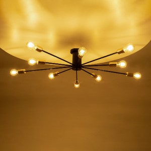 glo-01244-01244_3 GLOBOSTAR® OLINDA 01244 ΜΟΝΤΕΡΝΟ ΦΩΤΙΣΤΙΚΟ ΟΡΟΦΗΣ ΠΛΕΓΜΑ ΠΟΛΥΦΩΤΟ 10 X E27 IP20 ΜΑΥΡΟ ΜΕΤΑ