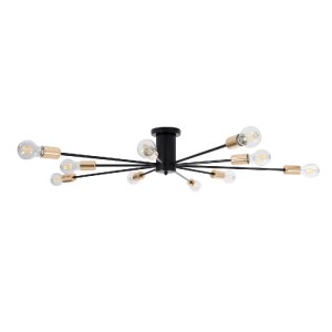 glo-01244-01244_4 GLOBOSTAR® OLINDA 01244 ΜΟΝΤΕΡΝΟ ΦΩΤΙΣΤΙΚΟ ΟΡΟΦΗΣ ΠΛΕΓΜΑ ΠΟΛΥΦΩΤΟ 10 X E27 IP20 ΜΑΥΡΟ ΜΕΤΑ