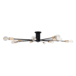 glo-01244-01244_5 GLOBOSTAR® OLINDA 01244 ΜΟΝΤΕΡΝΟ ΦΩΤΙΣΤΙΚΟ ΟΡΟΦΗΣ ΠΛΕΓΜΑ ΠΟΛΥΦΩΤΟ 10 X E27 IP20 ΜΑΥΡΟ ΜΕΤΑ