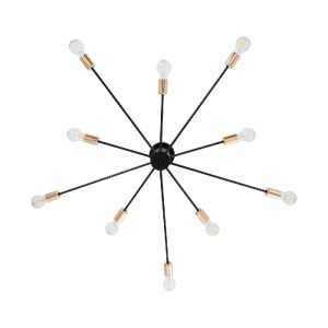 glo-01244-01244_6 GLOBOSTAR® OLINDA 01244 ΜΟΝΤΕΡΝΟ ΦΩΤΙΣΤΙΚΟ ΟΡΟΦΗΣ ΠΛΕΓΜΑ ΠΟΛΥΦΩΤΟ 10 X E27 IP20 ΜΑΥΡΟ ΜΕΤΑ