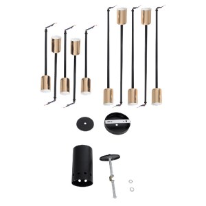 glo-01244-01244_9 GLOBOSTAR® OLINDA 01244 ΜΟΝΤΕΡΝΟ ΦΩΤΙΣΤΙΚΟ ΟΡΟΦΗΣ ΠΛΕΓΜΑ ΠΟΛΥΦΩΤΟ 10 X E27 IP20 ΜΑΥΡΟ ΜΕΤΑ