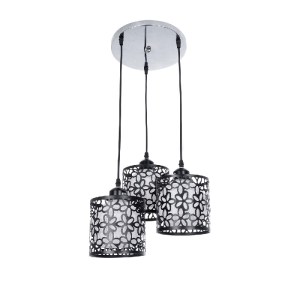 glo-01246-01246_2 GLOBOSTAR® RAINELDA 01246 ΜΟΝΤΕΡΝΟ ΚΡΕΜΑΣΤΟ ΦΩΤΙΣΤΙΚΟ ΠΛΕΓΜΑ ΤΡΙΦΩΤΟ 3 X E27 IP20 ΜΑΥΡΟ ΜΕ