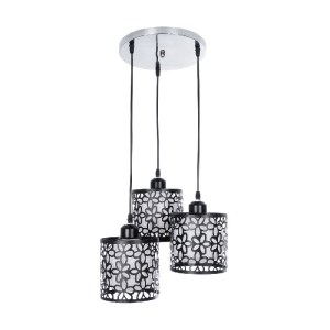 glo-01246-01246_4 GLOBOSTAR® RAINELDA 01246 ΜΟΝΤΕΡΝΟ ΚΡΕΜΑΣΤΟ ΦΩΤΙΣΤΙΚΟ ΠΛΕΓΜΑ ΤΡΙΦΩΤΟ 3 X E27 IP20 ΜΑΥΡΟ ΜΕ