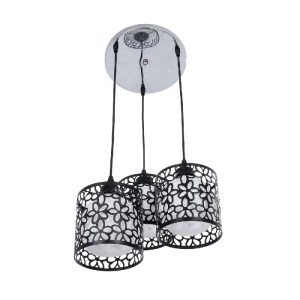 glo-01246-01246_5 GLOBOSTAR® RAINELDA 01246 ΜΟΝΤΕΡΝΟ ΚΡΕΜΑΣΤΟ ΦΩΤΙΣΤΙΚΟ ΠΛΕΓΜΑ ΤΡΙΦΩΤΟ 3 X E27 IP20 ΜΑΥΡΟ ΜΕ