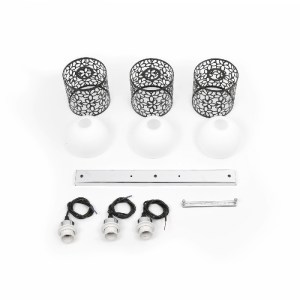 glo-01247-01247_9 GLOBOSTAR® RAINELDA 01247 ΜΟΝΤΕΡΝΟ ΚΡΕΜΑΣΤΟ ΦΩΤΙΣΤΙΚΟ ΠΛΕΓΜΑ ΤΡΙΦΩΤΟ 3 X E27 IP20 ΜΑΥΡΟ ΜΕ