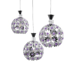 glo-01249-01249_7 GLOBOSTAR® BOUQUET 01249 ΜΟΝΤΕΡΝΟ ΚΡΕΜΑΣΤΟ ΦΩΤΙΣΤΙΚΟ ΜΠΑΛΑ ΤΡΙΦΩΤΟ 3 X E27 IP20 ΑΣΗΜΙ ΜΕΤΑ