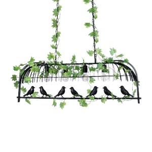 glo-01255-01255_4 GLOBOSTAR® NEST 01255 VINTAGE ΚΡΕΜΑΣΤΟ ΦΩΤΙΣΤΙΚΟ ΦΙΓΟΥΡΑ ΠΟΛΥΦΩΤΟ 4 X E27 IP20 MΑΥΡΟ ΜΕΤΑΛ