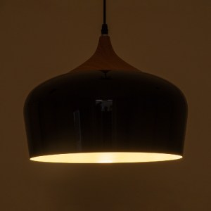 glo-01261-01261_2 GLOBOSTAR® VILI 01261 ΜΟΝΤΕΡΝΟ ΚΡΕΜΑΣΤΟ ΦΩΤΙΣΤΙΚΟ ΚΑΜΠΑΝΑ ΜΟΝΟΦΩΤΟ 1 X E27 IP20 ΜΑΥΡΟ & ΜΠ
