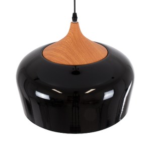 glo-01261-01261_6 GLOBOSTAR® VILI 01261 ΜΟΝΤΕΡΝΟ ΚΡΕΜΑΣΤΟ ΦΩΤΙΣΤΙΚΟ ΚΑΜΠΑΝΑ ΜΟΝΟΦΩΤΟ 1 X E27 IP20 ΜΑΥΡΟ & ΜΠ