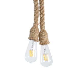 glo-01279-01279_3 GLOBOSTAR® ROPE 01279 VINTAGE ΚΡΕΜΑΣΤΟ ΦΩΤΙΣΤΙΚΟ ΡΑΓΑ ΔΙΦΩΤΟ 2 X E27 IP20 ΜΠΕΖ ΣΧΟΙΝΙ - Μ3