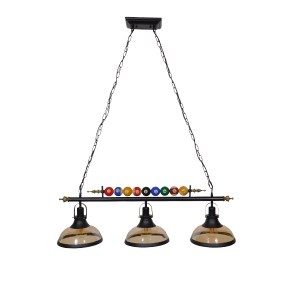 glo-01280-01280_0012 GLOBOSTAR® BILLIARD SERIES 01280 VINTAGE ΚΡΕΜΑΣΤΟ ΦΩΤΙΣΤΙΚΟ ΦΙΓΟΥΡΑ ΤΡΙΦΩΤΟ 3 X E27 IP20 M
