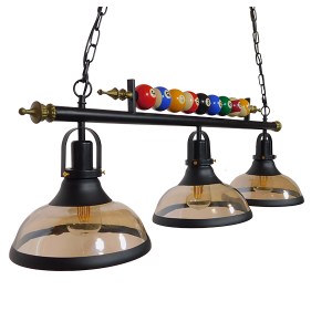 glo-01280-01280_0013 GLOBOSTAR® BILLIARD SERIES 01280 VINTAGE ΚΡΕΜΑΣΤΟ ΦΩΤΙΣΤΙΚΟ ΦΙΓΟΥΡΑ ΤΡΙΦΩΤΟ 3 X E27 IP20 M