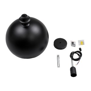 glo-01287-B-01287_b_7 GLOBOSTAR® ROCKFORD 01287-B ΜΟΝΤΕΡΝΟ ΚΡΕΜΑΣΤΟ ΦΩΤΙΣΤΙΚΟ ΚΑΜΠΑΝΑ ΜΟΝΟΦΩΤΟ 1 X E27 IP20 ΜΑΥΡ