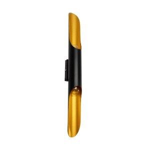 glo-01302-01302_0 GLOBOSTAR® CHARME 01302 ΜΟΝΤΕΡΝΟ ΕΠΙΤΟΙΧΙΟ ΦΩΤΙΣΤΙΚΟ ΑΠΛΙΚΑ UP / DOWN ΔΙΦΩΤΟ 2 X E27 IP20 ΜΑΥΡΟ & ΧΡΥΣΟ ΜΕΤΑΛΛΟ - Μ8 X Π6 X Υ40CM