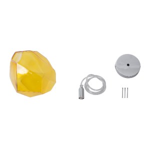 glo-01308-01308_10 GLOBOSTAR® RINA 01308 ΜΟΝΤΕΡΝΟ ΚΡΕΜΑΣΤΟ ΦΩΤΙΣΤΙΚΟ ΜΠΑΛΑ ΜΟΝΟΦΩΤΟ 1 X G9 ΚΙΤΡΙΝΟ ΓΥΑΛΙ - Μ2