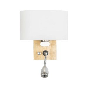 glo-01316-01316_4 GLOBOSTAR® SUTTON 01316 ΜΟΝΤΕΡΝΟ ΕΠΙΤΟΙΧΙΟ ΦΩΤΙΣΤΙΚΟ ΑΠΛΙΚΑ ΜΕ LED ΒΡΑΧΙΟΝΑ ΔΙΦΩΤΟ 1 X E27 IP20 ΜΠΕΖ ΞΥΛΟ, ΛΕΥΚΟ ΓΥΑΛΙ ΜΕ ΑΣΗΜΙ ΜΕΤΑΛΛΟ - Μ15 X Π20 X Υ22.5CM