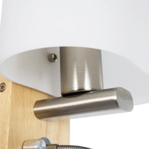 glo-01316-01316_6 GLOBOSTAR® SUTTON 01316 ΜΟΝΤΕΡΝΟ ΕΠΙΤΟΙΧΙΟ ΦΩΤΙΣΤΙΚΟ ΑΠΛΙΚΑ ΜΕ LED ΒΡΑΧΙΟΝΑ ΔΙΦΩΤΟ 1 X E27 IP20 ΜΠΕΖ ΞΥΛΟ, ΛΕΥΚΟ ΓΥΑΛΙ ΜΕ ΑΣΗΜΙ ΜΕΤΑΛΛΟ - Μ15 X Π20 X Υ22.5CM