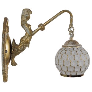 glo-01317-01317_0013 GLOBOSTAR® MERMAID 01317 VINTAGE ΕΠΙΤΟΙΧΙΟ ΦΩΤΙΣΤΙΚΟ ΑΠΛΙΚΑ ΜΟΝΟΦΩΤΟ 1 X E27 IP20 ΛΕΥΚΟ ΓΥ
