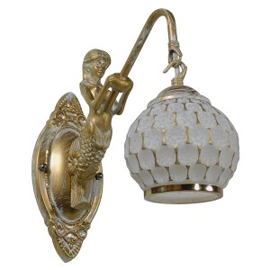 glo-01317-01317_002 GLOBOSTAR® MERMAID 01317 VINTAGE ΕΠΙΤΟΙΧΙΟ ΦΩΤΙΣΤΙΚΟ ΑΠΛΙΚΑ ΜΟΝΟΦΩΤΟ 1 X E27 IP20 ΛΕΥΚΟ ΓΥ