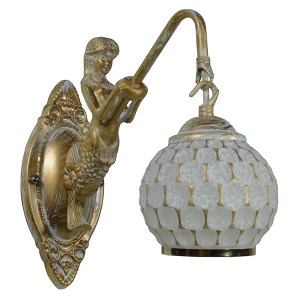 glo-01317-01317_009 GLOBOSTAR® MERMAID 01317 VINTAGE ΕΠΙΤΟΙΧΙΟ ΦΩΤΙΣΤΙΚΟ ΑΠΛΙΚΑ ΜΟΝΟΦΩΤΟ 1 X E27 IP20 ΛΕΥΚΟ ΓΥ
