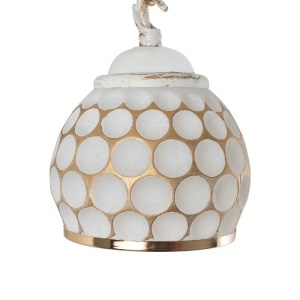 glo-01317-01317_6 GLOBOSTAR® MERMAID 01317 VINTAGE ΕΠΙΤΟΙΧΙΟ ΦΩΤΙΣΤΙΚΟ ΑΠΛΙΚΑ ΜΟΝΟΦΩΤΟ 1 X E27 IP20 ΛΕΥΚΟ ΓΥΑΛΙ ΜΕ ΛΕΥΚΟ & ΧΡΥΣΟ ΜΕΤΑΛΛΟ - Μ28 X Π14 X Υ24CM