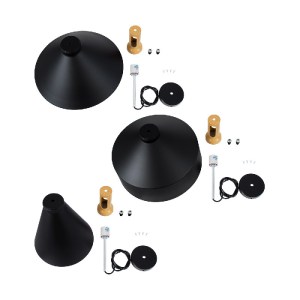 glo-01334-01334_10_a_b_c GLOBOSTAR® CALYPSO 01334 ΜΟΝΤΕΡΝΟ ΚΡΕΜΑΣΤΟ ΦΩΤΙΣΤΙΚΟ ΚΑΜΠΑΝΑ ΣΕΤ ΤΡΙΦΩΤΟ 3 X E27 ΜΑΥΡΟ & Χ
