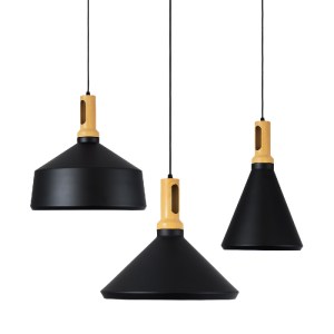glo-01334-01334_4_a_b_c GLOBOSTAR® CALYPSO 01334 ΜΟΝΤΕΡΝΟ ΚΡΕΜΑΣΤΟ ΦΩΤΙΣΤΙΚΟ ΚΑΜΠΑΝΑ ΣΕΤ ΤΡΙΦΩΤΟ 3 X E27 ΜΑΥΡΟ & Χ
