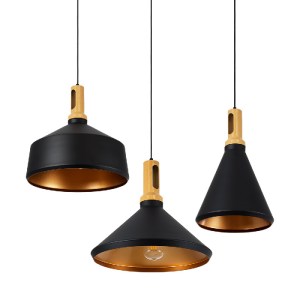 glo-01334-01334_5_a_b_c GLOBOSTAR® CALYPSO 01334 ΜΟΝΤΕΡΝΟ ΚΡΕΜΑΣΤΟ ΦΩΤΙΣΤΙΚΟ ΚΑΜΠΑΝΑ ΣΕΤ ΤΡΙΦΩΤΟ 3 X E27 ΜΑΥΡΟ & Χ
